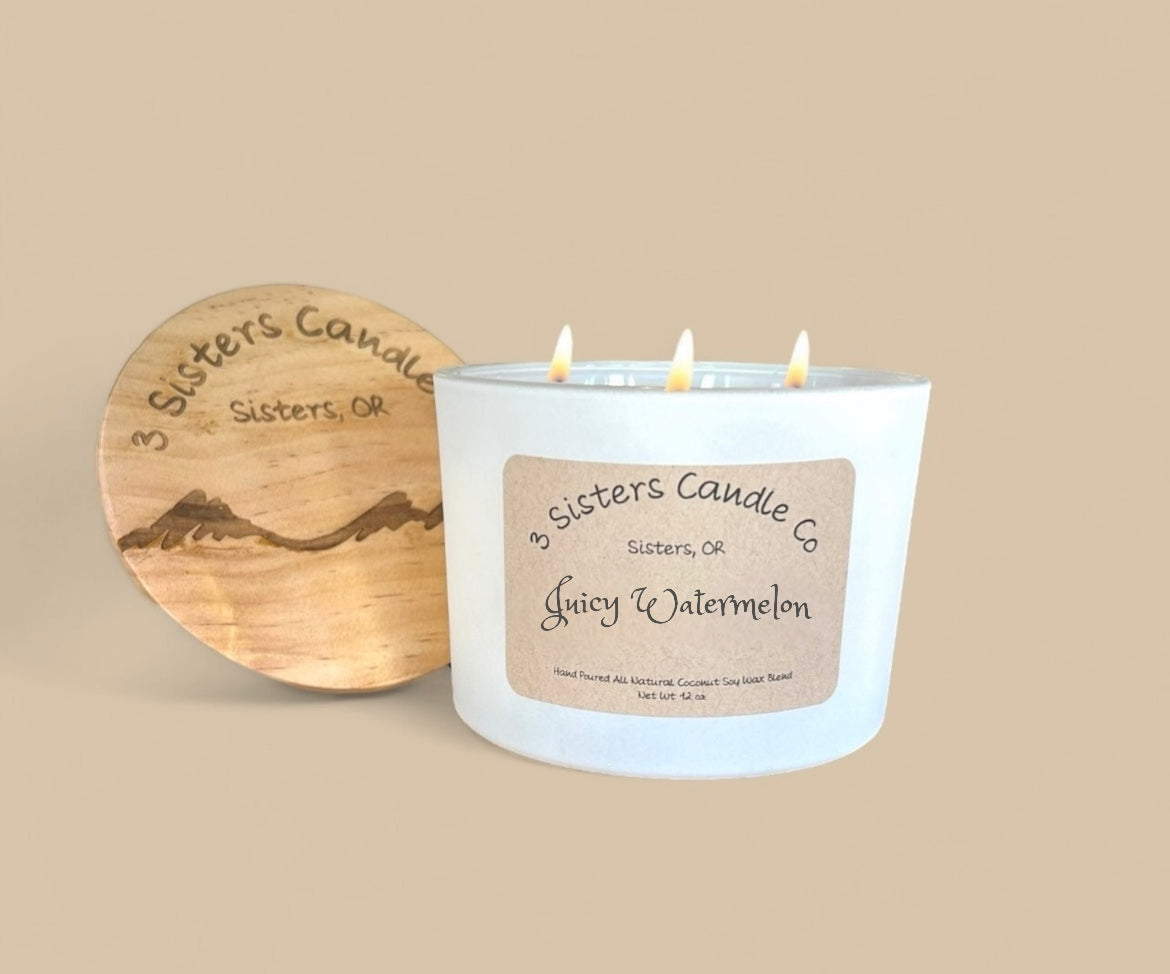 Juicy Watermelon- Large 3 Wick 12 oz Candle