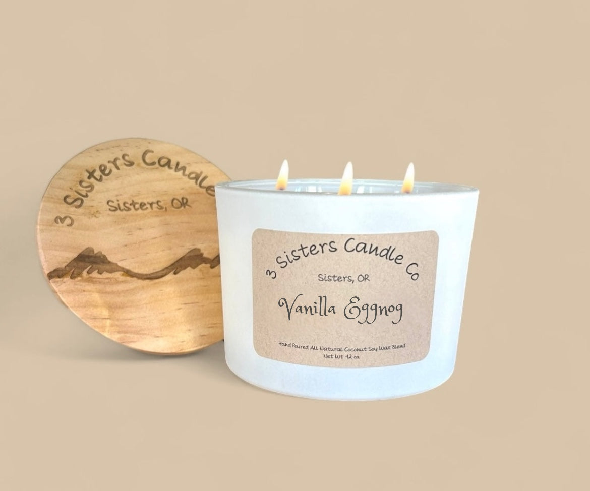Vanilla Eggnog- Large 3 Wick 12 oz Candle