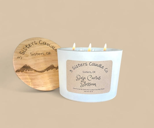 Baja Cactus Blossom- Large 3 Wick 12 oz Candle