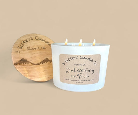 Black Raspberry & Vanilla- Large 3 Wick 12 oz Candle