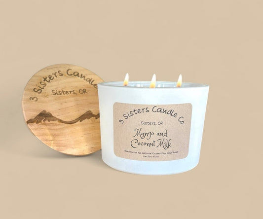 Mango and Coconut Milk-  Large 3 Wick 12 oz Candle