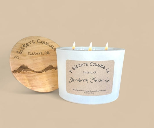 Strawberry Cheesecake- Large 3 Wick 12 oz Candle