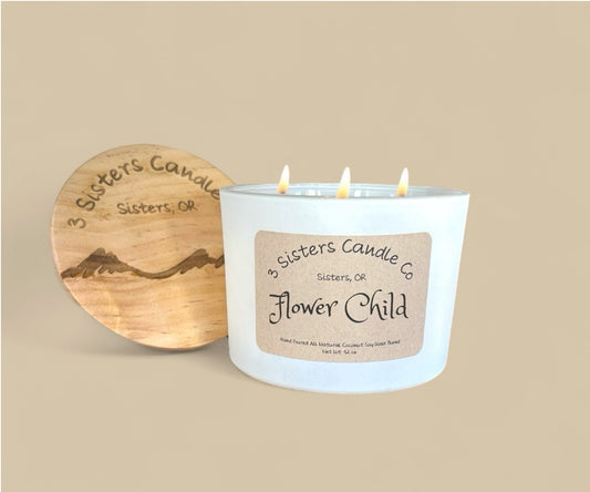 Flower Child- Large 3 Wick 12 oz Candle